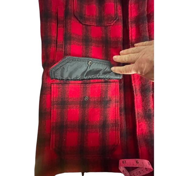 WOOLRICH Vintage Wool Blend Men's Buffalo Plaid Coat - Size 40 - Picture 9 of 14